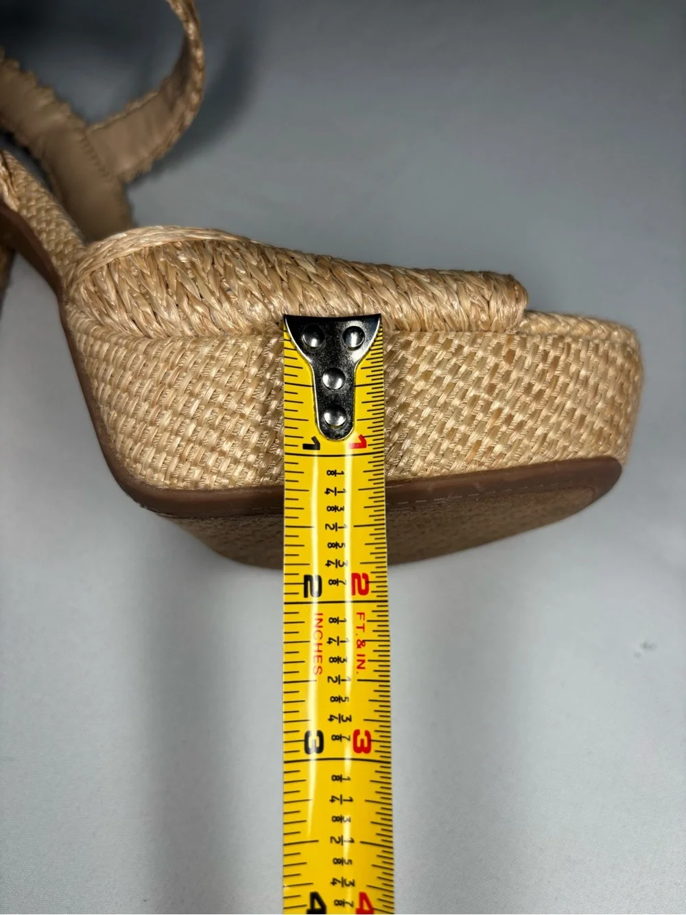 Jessica Simpson JP Priella 2 Woven Platform Ankle Strap Heels in Natural